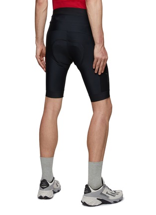 Back View - Click To Enlarge - RAPHA - Logo Print Dense Stretchy Nylon Blend Knit Biker Shorts