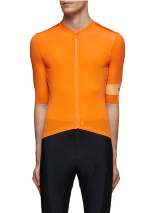 Main View - Click To Enlarge - RAPHA - ‘Pro Team’ Branded Sleeve Stripe Gridded Zip-Up T-Shirt