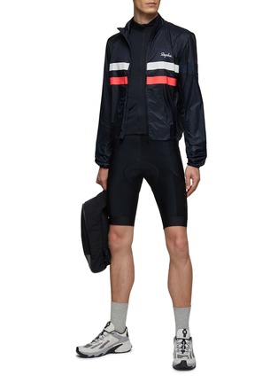 Figure View - Click To Enlarge - RAPHA - ‘Core’ Contrasting Sleeve Stripe Chest Logo Zip-Up T-Shirt
