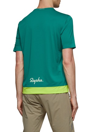 Back View - Click To Enlarge - RAPHA - ‘Explore’ Contrasting Hem Chest Logo Crewneck T-Shirt