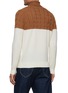 Back View - Click To Enlarge - EQUIL - LONG SLEEVE TURTLENECK CABLE COLOR BLOCK WOOL PULLOVER