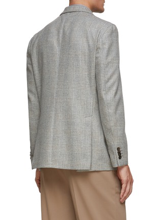 Back View - Click To Enlarge - EQUIL - ‘JACK’ NOTCH LAPEL PATCH POCKET UNLINED GLEN PLAID SINGLE BREASTED BLAZER