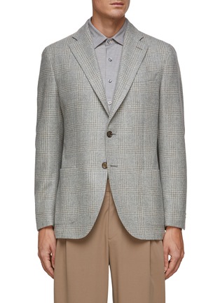 Main View - Click To Enlarge - EQUIL - ‘JACK’ NOTCH LAPEL PATCH POCKET UNLINED GLEN PLAID SINGLE BREASTED BLAZER