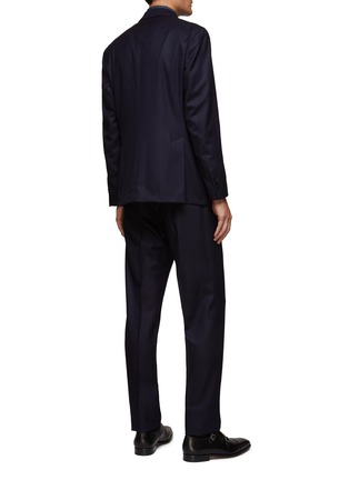 Back View - Click To Enlarge - EQUIL - DOUBLE BREASTED PEAK LAPEL UNLINED SUIT