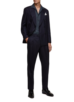 Figure View - Click To Enlarge - EQUIL - DOUBLE BREASTED PEAK LAPEL UNLINED SUIT