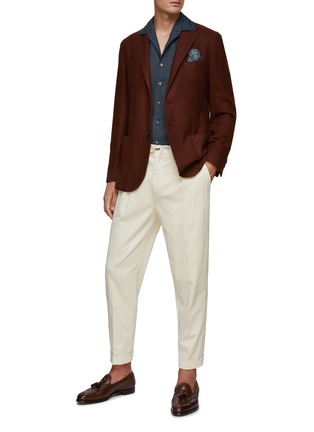 Figure View - Click To Enlarge - EQUIL - ‘JACK’ NOTCH LAPEL PATCH POCKET UNLINED GARMENT DYED SINGLE BREASTED BLAZER