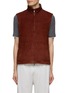 Main View - Click To Enlarge - EQUIL - QUILTED REVERSIBLE WOOL CASHMERE KNIT GOAT SUEDE VEST