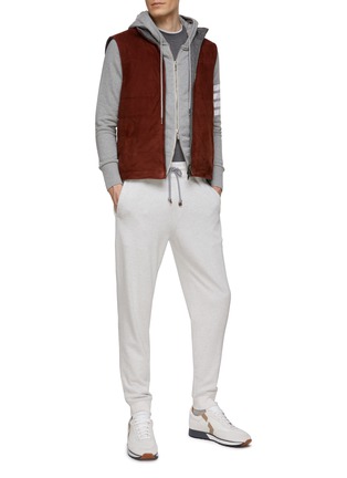 Figure View - Click To Enlarge - EQUIL - QUILTED REVERSIBLE WOOL CASHMERE KNIT GOAT SUEDE VEST