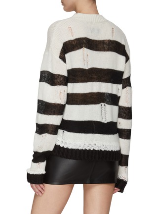 Back View - Click To Enlarge - RTA - ‘AVALON’ STRIPED DISTRESSED SWEATER