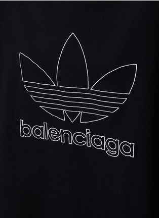 Black white X adidas logo-print oversized cotton T-shirt, Balenciaga