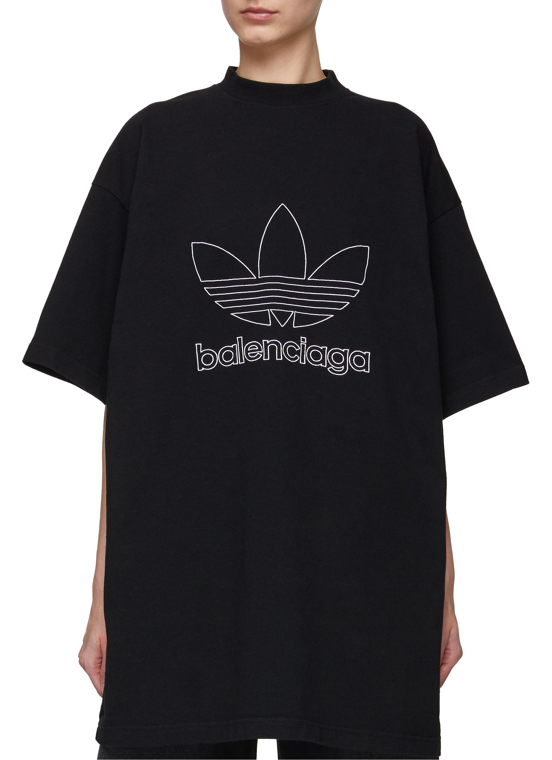 Balenciaga X Adidas T-shirt Aus Baumwolle Black ModeSens