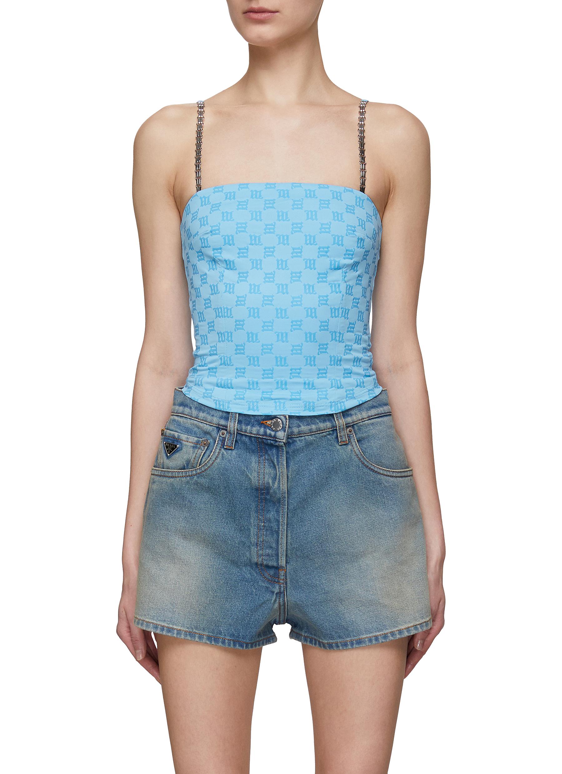 Misbhv Monogram-pattern Top In Blue