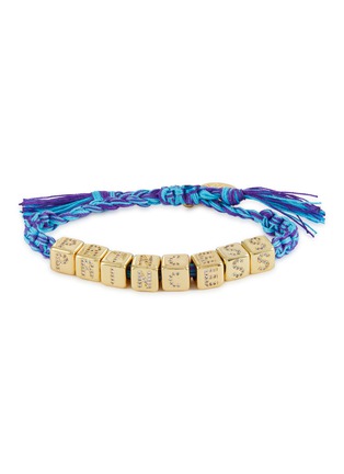 Main View - Click To Enlarge - VENESSA ARIZAGA - ‘Princess’ Stone Embellished Gold Plated Brass Bead Kids Pull Cord Bracelet — Blue/Purple