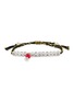 Main View - Click To Enlarge - VENESSA ARIZAGA - ‘Stay Hydrated’ Ceramic Bead Pull Cord Bracelet — Black/Gold