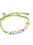 Detail View - Click To Enlarge - VENESSA ARIZAGA - ‘I Need A Drink’ Ceramic Bead Pull Cord Bracelet — Light Green/Gold