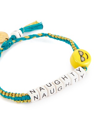 Detail View - Click To Enlarge - VENESSA ARIZAGA - ‘Naughty’ Ceramic Bead Kids Pull Cord Bracelet — Teal/Gold