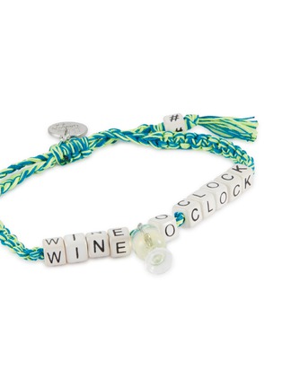 Detail View - Click To Enlarge - VENESSA ARIZAGA - ‘Wine O'Clock’ Ceramic Bead Pull Cord Bracelet — Blue/Yellow