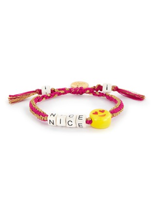 Main View - Click To Enlarge - VENESSA ARIZAGA - ‘Nice’ Ceramic Bead Kids Pull Cord Bracelet — Red Violet/Gold
