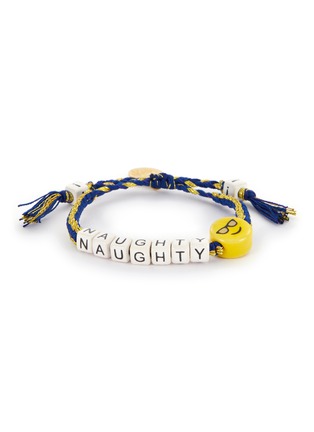 Main View - Click To Enlarge - VENESSA ARIZAGA - ‘Naughty’ Ceramic Bead Kids Pull Cord Bracelet — Blue/Gold