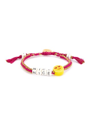 Main View - Click To Enlarge - VENESSA ARIZAGA - ‘Nice’ Ceramic Bead Pull Cord Bracelet — Red Violet/Gold