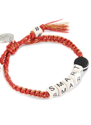 Detail View - Click To Enlarge - VENESSA ARIZAGA - ‘Smart Cookie’ Ceramic Bead Kids Pull Cord Bracelet — Bright Red/Gold
