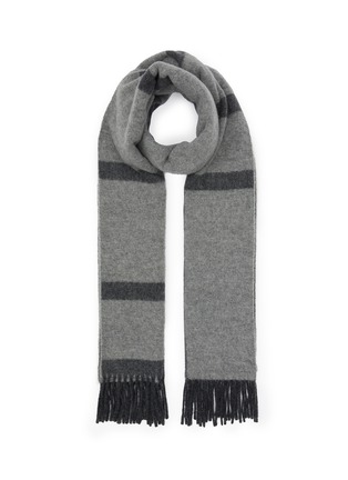 Main View - Click To Enlarge - TOTÊME - Monogram Jacquard Fringed Wool Scarf