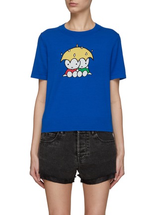 Main View - Click To Enlarge - CHINTI & PARKER - X MIFFY GRAPHIC INTARSIA SHORT SLEEVE CREWNECK KNIT TOP