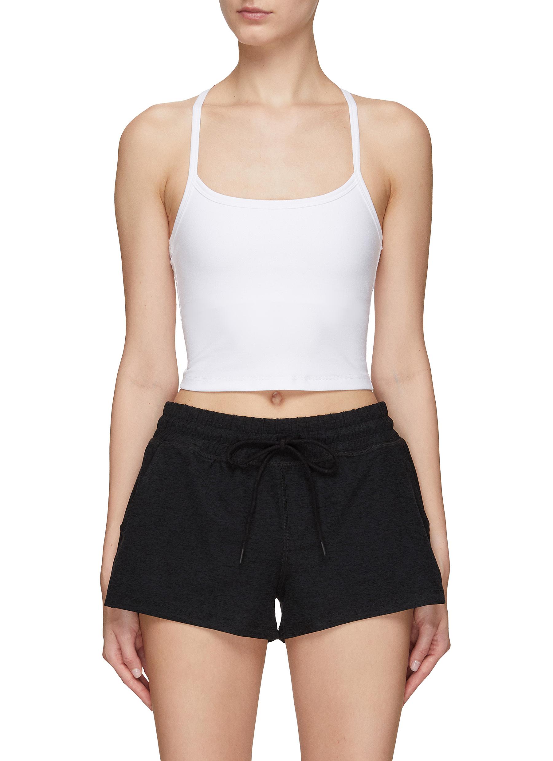 ‘SPACEDYE' RACERBACK CROPPED TANK TOP