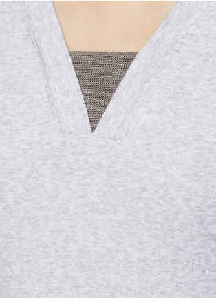  - BRUNELLO CUCINELLI - MONILI EMBELLISHED V-NECK MID SLEEVE T-SHIRT