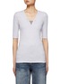 Main View - Click To Enlarge - BRUNELLO CUCINELLI - MONILI EMBELLISHED V-NECK MID SLEEVE T-SHIRT