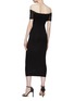 Back View - Click To Enlarge - GOOD AMERICAN - OFF-THE-SHOULDER CUTOUT DETAIL MIDI BODYCON DRESS