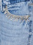 - GOOD AMERICAN - CRYSTAL EMBELLISHED CROSSOVER WAISTBAND STRAIGHT LEG JEANS