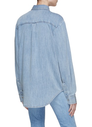 Back View - Click To Enlarge - GOOD AMERICAN - ‘EASY’ FLAP CHEST POCKET BUTTON UP DENIM SHIRT