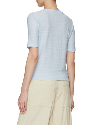 Back View - Click To Enlarge - VINCE - STRIPED RELAXED ELBOW CREWNECK T-SHIRT