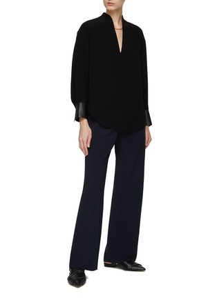 Figure View - Click To Enlarge - VINCE - FLAT FRONT HIGH RISE STRAIGHT LEG PANTS