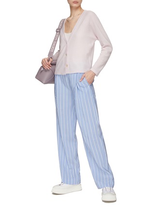 Figure View - Click To Enlarge - VINCE - HIGH WAIST FRONT PLEAT STRIPED WIDE LEG PANTS