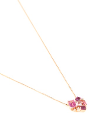 Detail View - Click To Enlarge - SUZANNE KALAN - 14K Rose Gold Diamond Topaz Rhodolite Heart Necklace