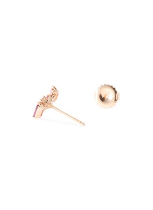 Detail View - Click To Enlarge - SUZANNE KALAN - ‘NOLA’ RHODOLITE TOPAZ DIAMOND 14K ROSE GOLD STUD EARRINGS