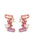 Main View - Click To Enlarge - SUZANNE KALAN - ‘NOLA’ RHODOLITE TOPAZ DIAMOND 14K ROSE GOLD STUD EARRINGS