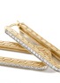 Detail View - Click To Enlarge - JOHN HARDY - ‘Classic Chain’ Diamond 18K Gold Rectangular Hoop Earrings