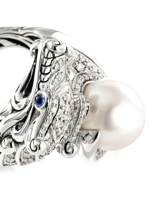 Detail View - Click To Enlarge - JOHN HARDY - ‘Legends Naga’ Diamond Sapphire Freshwater Pearl Silver Ring