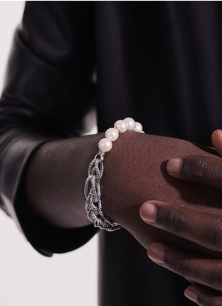 Detail View - Click To Enlarge - JOHN HARDY - ‘CLASSIC CHAIN’ ASLI PEARL STERLING SILVER CHAIN LINK BRACELET