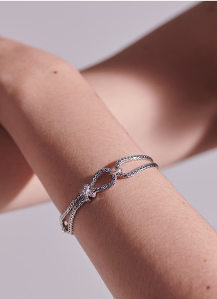 Detail View - Click To Enlarge - JOHN HARDY - ‘Classic Chain’ Diamond Silver Mini Chain Loop Bracelet
