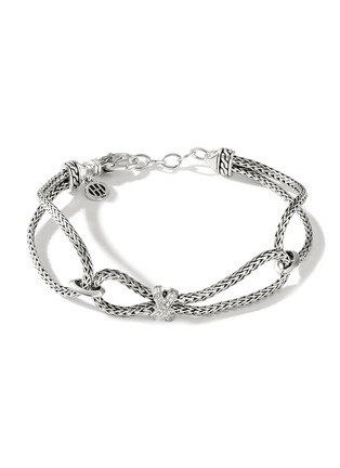 Main View - Click To Enlarge - JOHN HARDY - ‘Classic Chain’ Diamond Silver Mini Chain Loop Bracelet