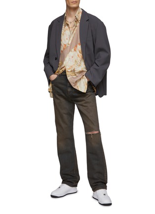 Figure View - Click To Enlarge - AMIRI - BAR LOGO DARK WASH STRAIGHT LEG JEANS