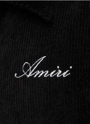  - AMIRI - Contrast Sleeves Bone Appliqued Corduroy Varsity Jacket
