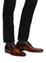 Figure View - Click To Enlarge - MAGNANNI - Textured Monk Strap Plain Toe Leather Shoes