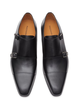 Detail View - Click To Enlarge - MAGNANNI - Monk Strap Plain Toe Leather Shoes