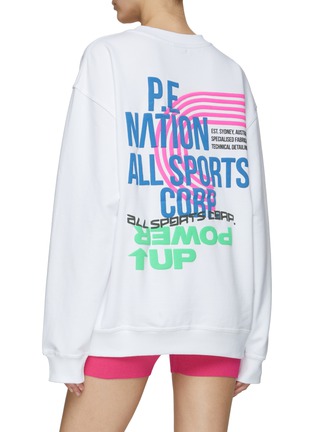 Back View - Click To Enlarge - P.E NATION - Power Up Organic Cotton Graphic Sweater