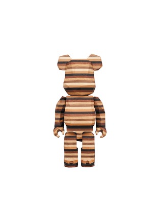 Main View - Click To Enlarge - TOYQUBE - x Karimoku x fragment design Striped Carved Wood 400% BE@RBRICK
